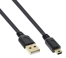 USB 2.0 Flachkabel USB A an Mini-B Stecker 1,5m